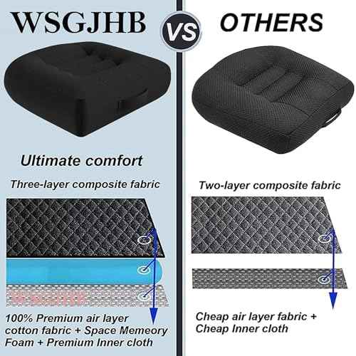 Adult Booster Seat Cushion, Car Seat Cushions for Short People/thick Office Chair Booster Seat Increase Field ?of View, for Trucks, Car, Office Chair, Home, Wheelchair,angle Lift Seat Cushion (grey)
