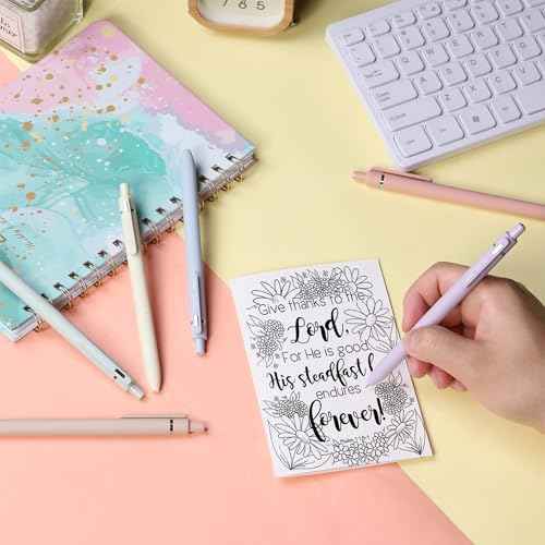 Mr. Pen- Retractable Gel Pens for Journaling, 6 Pack, 0.5 mm Black Ink, Pastel Barrels, Smooth Writing Aesthetic Pens for Women