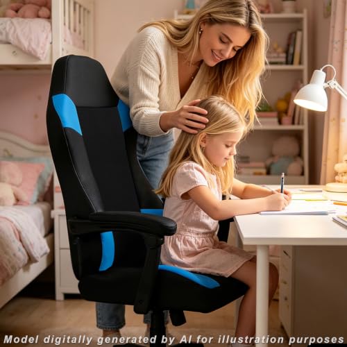 Ouxeer Gaming Chair Covers Only, Thick Breathable Mesh, Cat Scratch Proof – Black-Blue Style 1