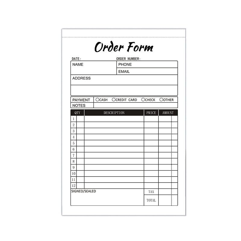 2-Part Carbonless Invoice Book with 50 Sheets - A5 (8.3 x 5.5 in) White/Yellow