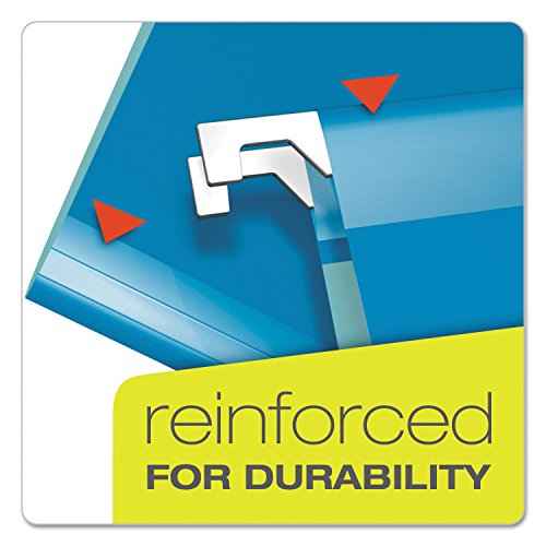 Pendaflex 04153X2 BLU Extra Capacity Reinforced Hanging Folders, 2", Legal Size, Blue, 1/5 Cut, 25/BX (4153x2 BLU)
