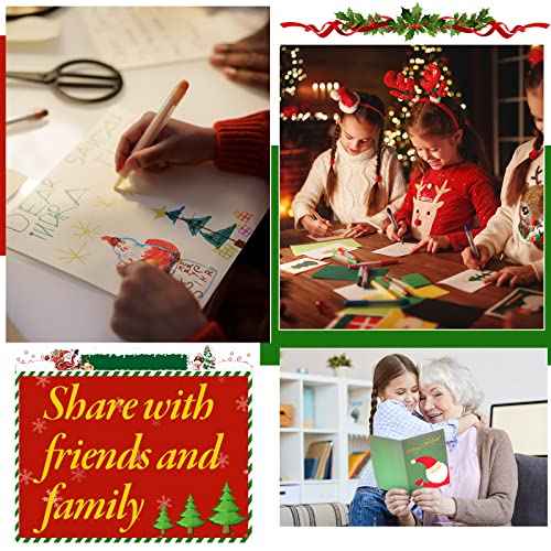 Crtiin 240 Set Christmas Cards 2025 Holiday Greeting Cards with Envelopes Stickers 6 Designs Assortment Bulk 5.9 x 3.9 Inches Merry Christmas Xmas Festive Atmosphere(Classic)