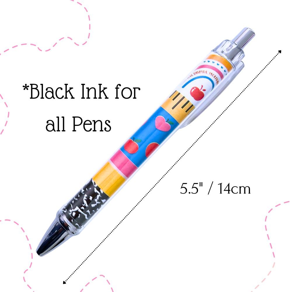 12PC Teacher Pen | Fun Cute Funny Cool Best Pens for Men Women Set Pack Teach Love Inspire School Preschool Appreciation Gifts Supplies in Bulk Office Supply Thoughtful Professor of the Year