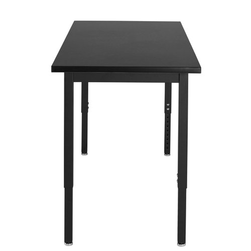 National Public Seating NPS SLT 3 Series 24x60 Metal Science Lab Table with Chem-Res Top in Black