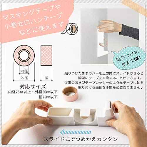 Sun-Star "Lacut" Tape Dispenser, Can be Attached to Refrigerator, Whiteboard, White