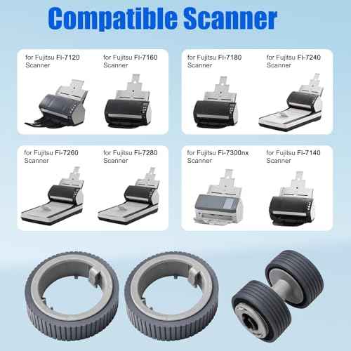 PA03670-0001 PA03670-0002 Scanner Pick and Brake Pickup Roller Kits for Fujitsu Fi-7160 Fi-7260 Fi-7120 Fi7130 Fi7135 Fi-7140 Fi7220 Fi7230 Fi7235 Fi7240 Fi-7180 Fi-7280 Fi-7300nx Roller (2)