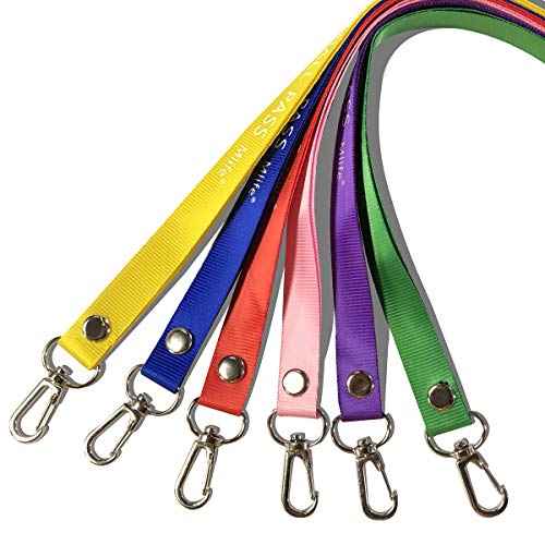 Unbreakable PVC Hall Pass Lanyards,Mlife School Passes Set for Teachers 6 Pack Hall, Bathroom, Library, Office and Nurse Classroom School Supplies