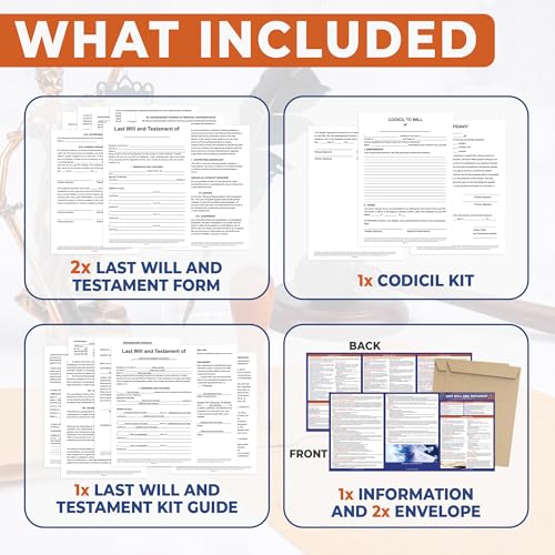 Last Will and Testament Kit 2026 – Estate Planning Forms, DIY Kit with Codicil & Guide