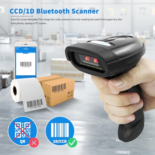 NETUM Black Bluetooth & 2.4G Wireless Barcode Scanner NT-1228BC
