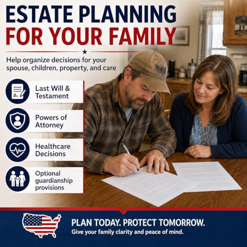 Estate Planning Kit 4-in-1: Will, Durable POA, Healthcare POA & Living Will – Attorney-Drafted Templates