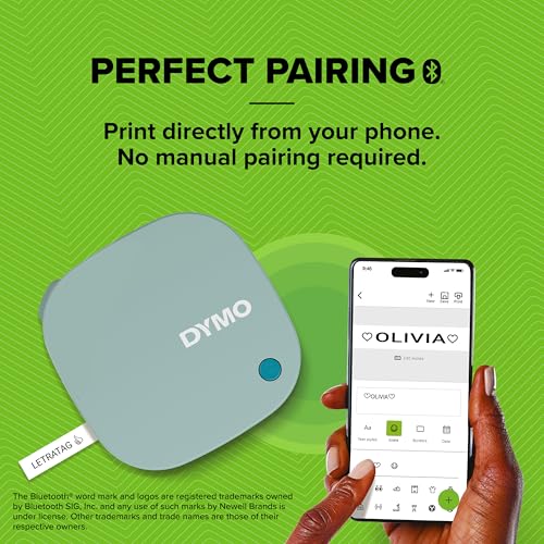 DYMO LetraTag 200B Bluetooth Label Maker Starter Kit, Daydream Blue