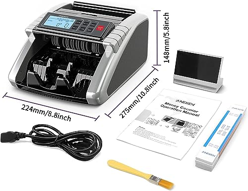 Aneken Money Counter Machine with Fake Bill Detection, Count & Add Modes, LCD Display