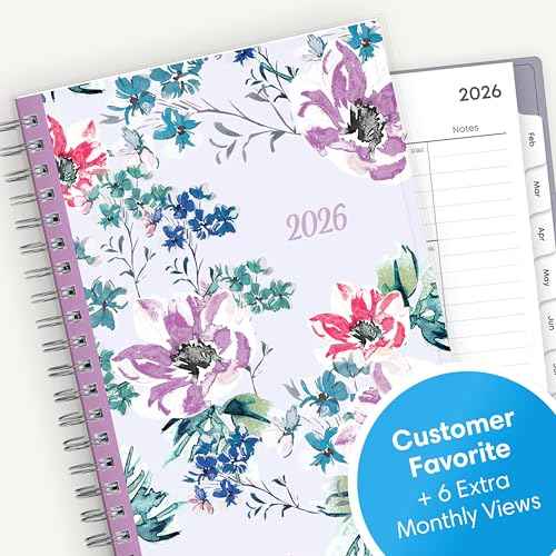 Blue Sky 2026 Weekly and Monthly Planner Calendar, January 2026 - December 2026, 5" x 8", Clear Pocket Cover, Laminated Tabs, Durable Twin Wire Binding, Laila