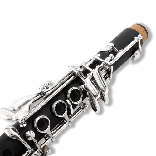 Vetimobato Professional E flat Clarinet Eb Key Clarinet Good Sound Nickel plated keys with 2 Barrels & Case (Ebonite)