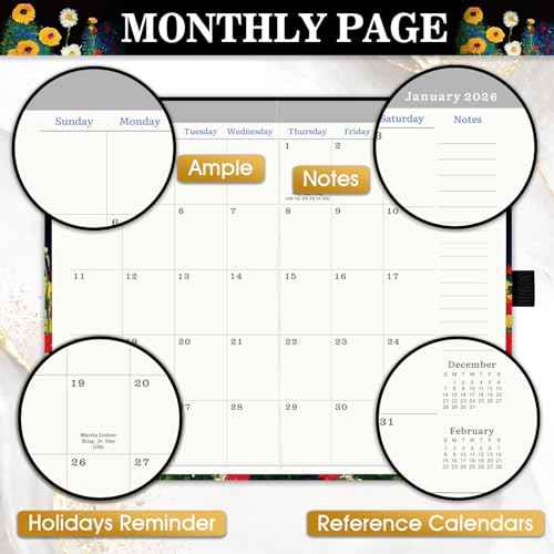 Pocket Calendar 2026-2028 - 3-Year Monthly Pocket Calendar from January 2026-December 2028, 6.4" x 3.8", 2026-2028 Pockets Calendars for Purse, Monthly Planner with Bookmark