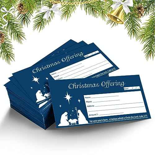 Cholemy 500 Pcs Christmas Offering Envelopes - 6.3 x 3.1 Inch Tithes and Offering Envelopes for Religious Tithe Donation - Bulk Christmas Church Supplies (Star)