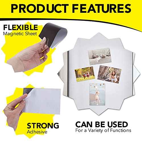 DIYMAG Magnetic Adhesive Sheets, 4" x 6" 10 Pack Cuttable Magnets Flexible Magnet Sheets with Adhesive for Crafts Photos Classroom Decorations Easy Peel and Stickers for Planning and Organization