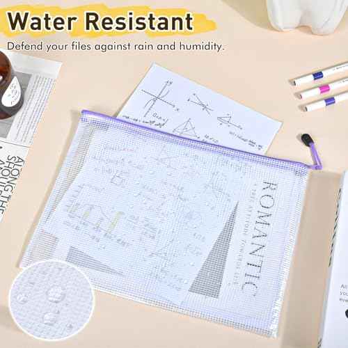26pcs Mesh Zipper Pouch Bags, 8 Sizes Plastic zippered Storage Bags for Organizing, Clear Pouches with Zipper, Waterproof Mesh Pouch for Office School Supplies, Home Organize, Travel Storage