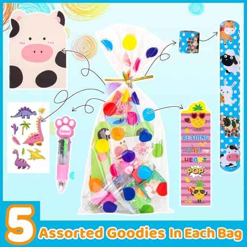 Stationery Party Pack, 24 Pack Birthday Goodie Bags with Multicolor Pen Mini Notebooks for Goodie Bag Classroom Gifts Class Rewards Prizes