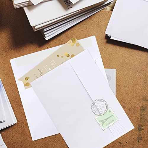 50 Packs 5x7 Envelopes, White A7 5x7 Envelopes for Invitations, Printable, Self Seal for Weddings, Photos, Postcards, Greeting Cards, Mailing
