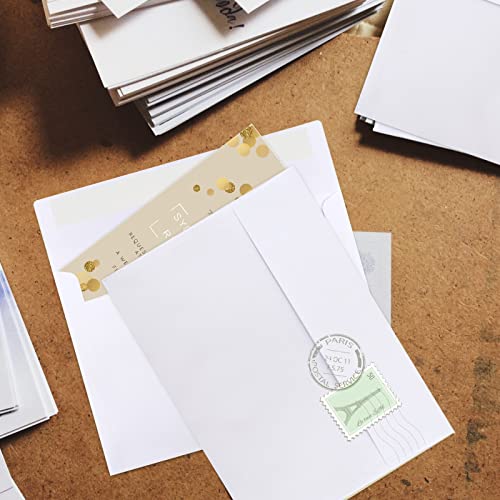 Joyberg White A7 (5.25x7.25in) Self-Seal Envelopes for Invitations & Mailing, 50 Pack