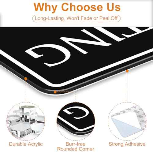 2 Pack No Soliciting Sign for House, Strong Self-Adhesive No Solicitation Signs, 7.9"x2.8" Thick Acrylic, Weatherproof and Sturdy Sign for Front Door, Home, Office, Wall, Keep Solicitors Away