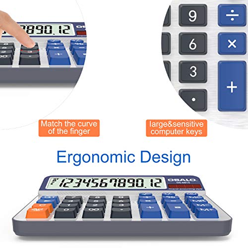 Pendancy Extra Large 5-Inch LCD Desktop Calculator OS-6815 - 12 Digit Office & Home Business