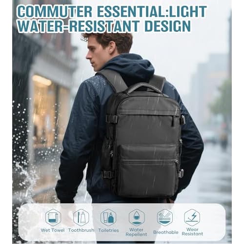 Vacuum Travel Backpack with Pump Women Personal Item Carry on Vacpack Backpacks Flight Approved 18x14x8 inches Men Laptop Waterproof Work Compression bags Casual Daypack Black Vacuum seal backpack