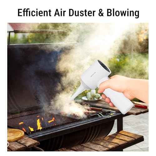 REIKIYA Portable Air Duster 150000RPM Super Power, 18000Pa Cordless Vacuum Cleaner Rechargeable Handheld Pump with LED Light, Adjustable Dust Blower for Computer Keyboard Car House Outdoor