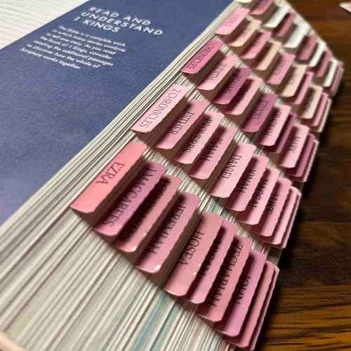 Catholic Bible Tabs, Reposition Laminated Stickers, Easy to Read and Apply Bible Tabs for Women and Man (Catholic Pink)