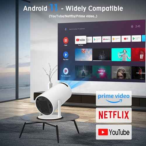 Mini Portable Projector, Support 4K 1080P with Dual-Band WIFI6 5G Wireless 5.0 Bluetooth Android 11,160 ANSI,180¡Æ Rotatable, Auto Keystone Correction, 35"-130" Screen Video Projector