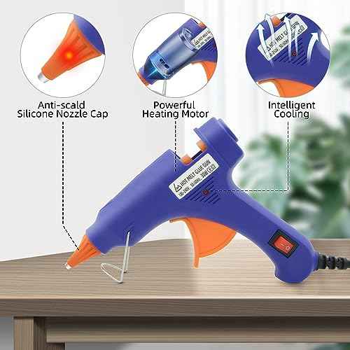 Hot Glue Gun Kit, Mini Hot Melt Glue Gun for Crafts with 30 Glue Sticks and Carry Case, Hot Mini Glue Guns for Craft, School DIY Arts, and Home Repair, SY01