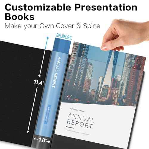 Dunwell Presentation Binder 24-Pocket, Displays 48 Pages, 8.5x11 Portfolio Binder with Plastic Sleeves, Storage and Organizer for Documents, Certificates, Projects, Photos (Black)