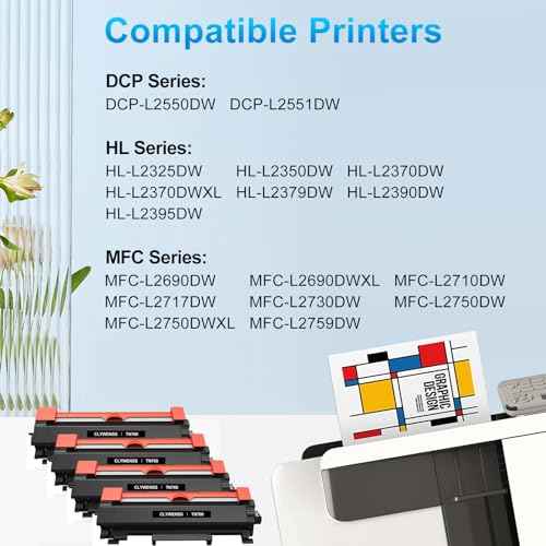 TN760 High Yield Black Toner Cartridge Replacement for Brother TN760 TN-760 TN730 for MFC-L2750DW HL-L2370DW HL-L2350DW HL-L2395DW HL-L2390DW MFC-L2710DW DCP-L2550DW Printer (4-Pack)