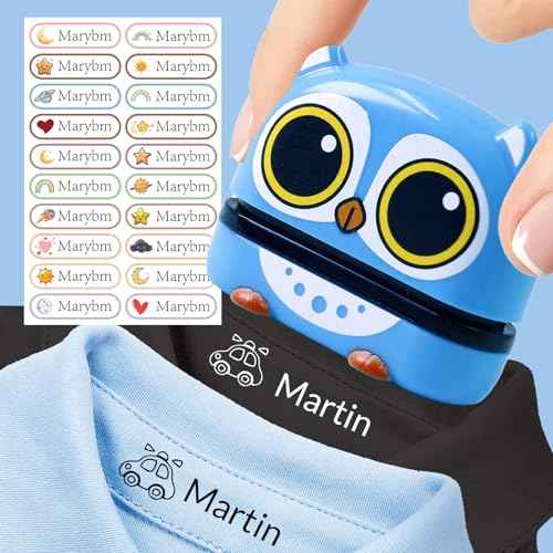 Ships Next Day, Made in USA,Name Stamp for Clothing Kids Waterproof, Sello para Ropa De Ni?Os Permanente£¬Water Bottles,Lunch Boxes,School Supplies,Custom Clothes Stamp