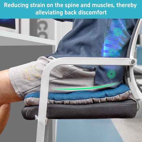 Larger Size Seat Cushion for Office Chairs & Car Seat£¬Tailbone Pain Relief Long Sitting Office Workers,and Car Drivers£¬Breathable Seat Pad Washable Without Removing Cover£¬Navy Blue