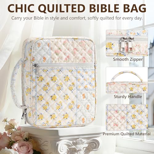 FLOE Floral Bible Cover Case for Women with Study Supplies & Journaling Kit