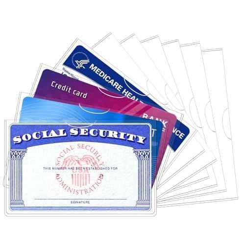 Sooez 10 Pack Social Security Card Protector, 24 Mil Thick Card Protector Sleeves, Protective Credit Card Sleeve, Clear Card Sleeves, Perfect Fit for Social Security, Medicare, Credit, Business Card