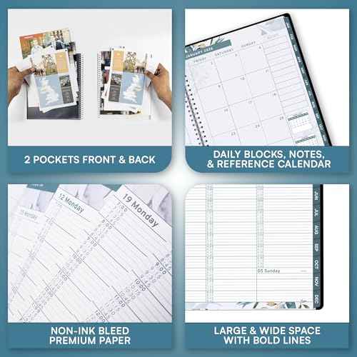 Ensight 2026 Appointment Book and Planner 8.5" x 11" Large Hourly Weekly Daily Schedule Planner with Tabs, 15 Minute Time Slots, Floral Calendar Organizer Jan 2026 ? Dec 2026 Appointment Book - Floral