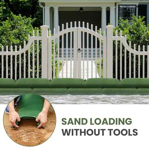 Flood Water Barrier Sand Bags - 8 Pcs Thickened Long Canvas Flood Protection Sandbags with Insert Buckle Reusable Quick Flood Barrier for Home Door Window Basement Garage Floor Flood Control (8)