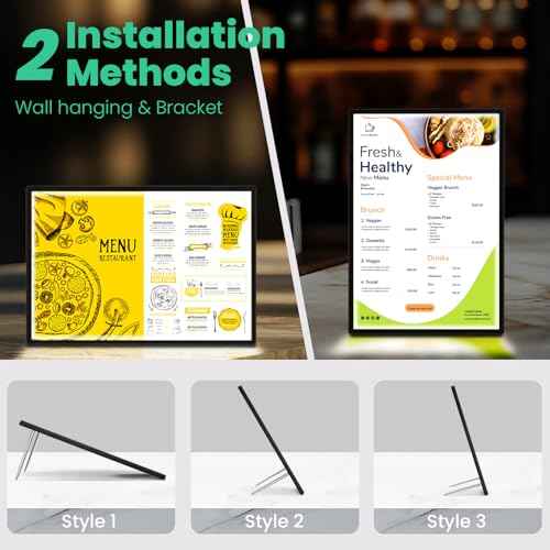 8.5x11 Tabletop LED Sign Holder Light Up Menu Board Backlit Poster Advertising Display Light Box for Restaurant, Bar, Hotel, Events, Store, Office, Wedding