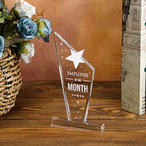 Roowest 8 Pcs Employee of The Month Plaque Employee Month Appreciation Awards Gifts Bulk Coworker Staff Acrylic Trophy Reward Sign Keepsake for Thanksgiving Colleague Volunteer Team Office Teacher