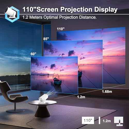 Mini Projector with WiFi and Bluetooth, 4K 1080P HD, 290 ANSI, Portable Movie Projector for Bedroom & Outdoor Auto Keystone, 180¡Æ Rotation, Compatible with iPhone, Android, PC, HDMI, USB, TV Stick