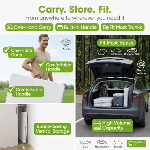 VISTACASA Heavy-Duty 8ft Folding Table White, 96in Long, 500 lb Capacity