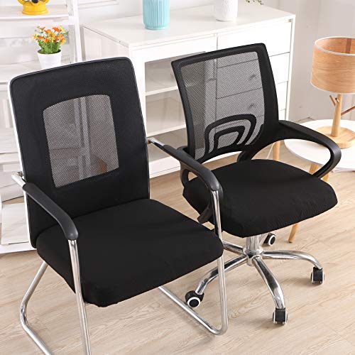 Smiry Black Office Chair Seat Cover Anti-Dust Protector for Desk, Stretchable & Reusable