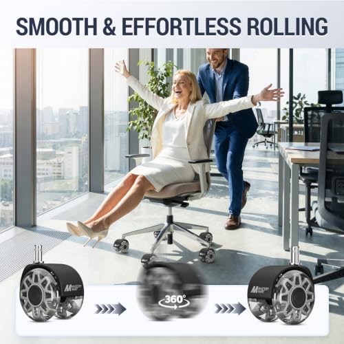 MASTERY MART 2.5-Inch Office Chair Casters Wheels Replacement - Universal 11x22mm Grey