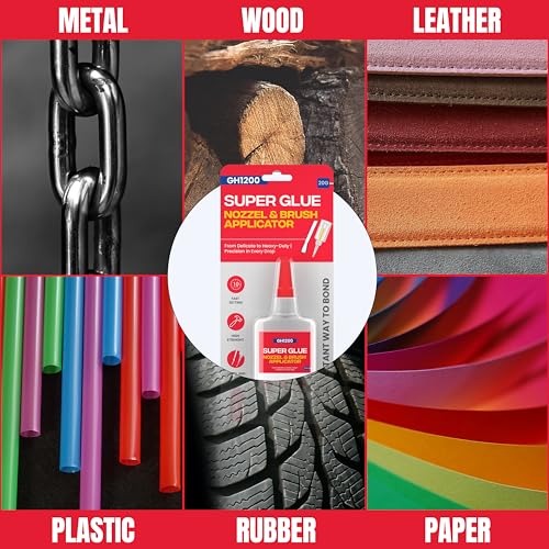 GH1200 20g Super Glue with Brush & Nozzle – Clear, Instant, Mess-Free Bonding