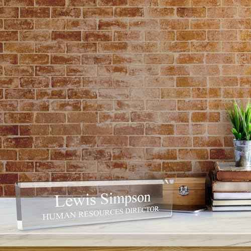 SignsByLITA Personalized Acrylic Desk Name Plate 2" x 8" - Office Desk Accessories D?cor