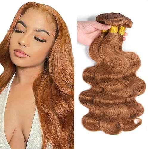 #30 Brown Bundles Human Hair Body Wave Bundles 16 16 16 Inch Brown Body Wave Bundle Unprocessed Brazilian Virgin Weave Hair 3 Bundle 50 Gram Per Bundle