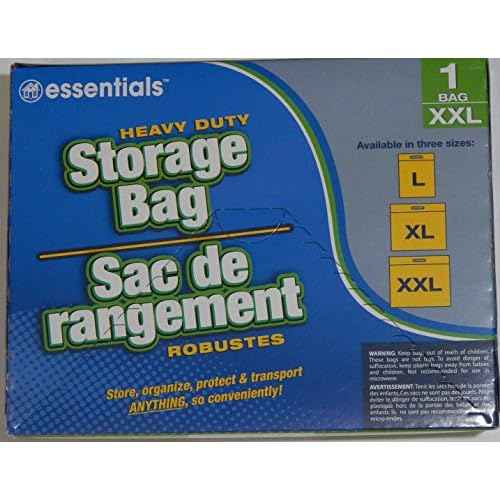 essentials(TM) Heavy Duty Clear Plastic Storage Bags w/ Zip-Lock & Carry Handle, 1-Count XX Large 24¡±x20¡±(Pack of 4)